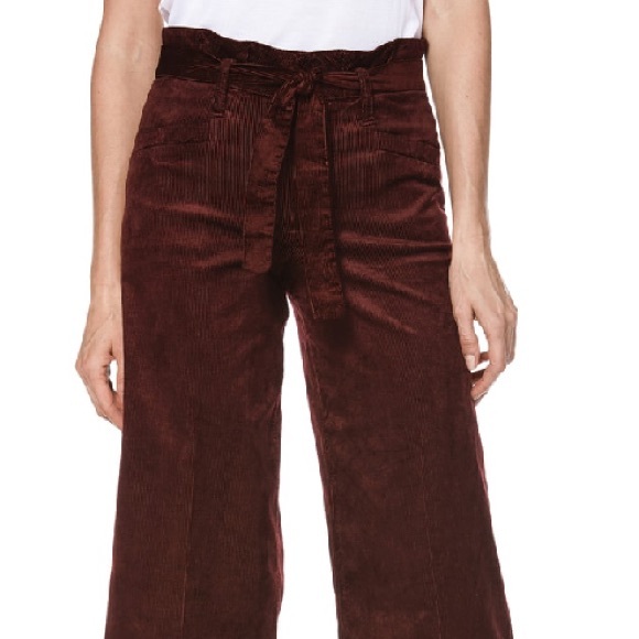 PAIGE Sutton Paperbag Corduroy Wide Legged Pants - Picture 2 of 12